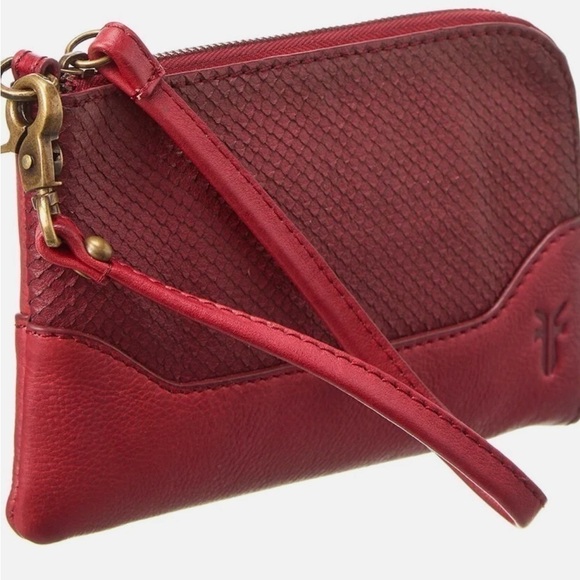 Frye Shiloh Leather wristlet red NWT - Picture 1 of 9